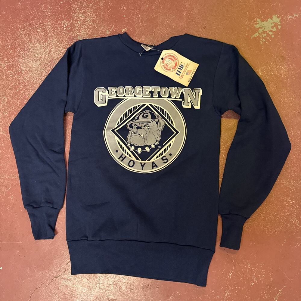 Nwt Vintage 80s Georgetown Hoyas Small 50-50 crewneck sweatshirt Rap hip-hop